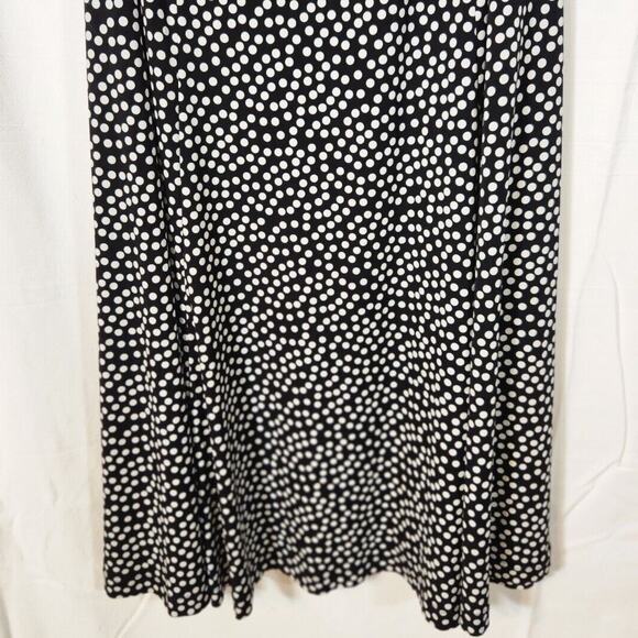 Jessica Howard $110 16W Black White Scattered Polka Dot Stretch Maxi Swing Dress - Picture 2 of 8